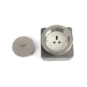 Stainless Steel Round Floor Socket Floor Mounted Electrical Outlet Boxes