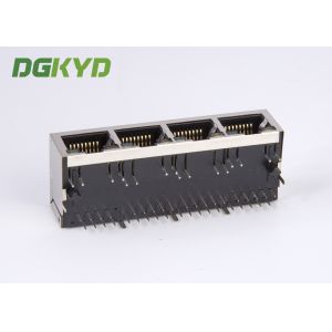 1 x 4 quad port gigabit ethernet magnetics jack RJ45 connector G/Y LED RoHS