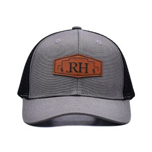 Customizable Cotton-Front Trucker Cap with Sweatband Custom Lether Patch