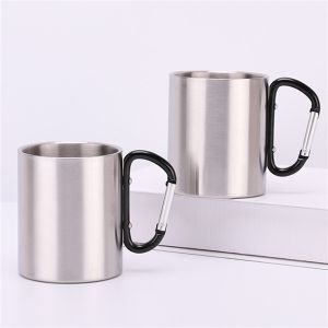 Double Walled Stainless Steel Reusable Coffee Mug 220ml Customized With