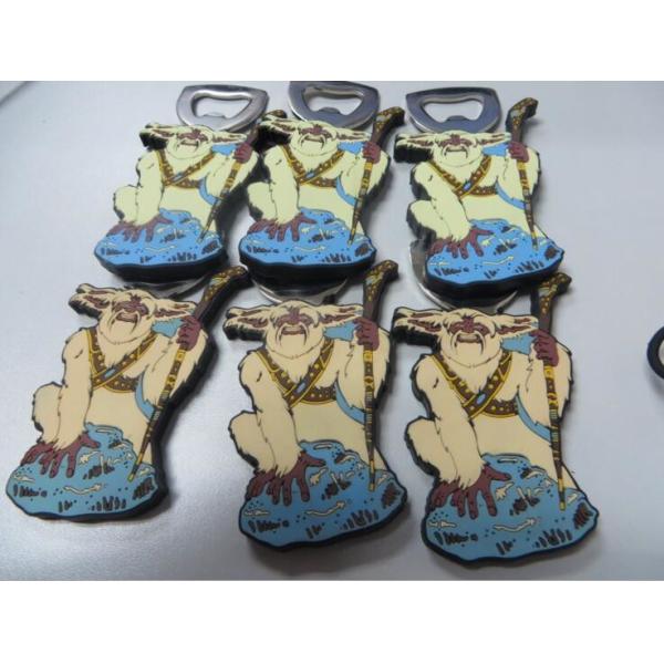 Cute 3D Cartoon Character Shape Soft PVC Fridge Manget Bottle Opener for Club