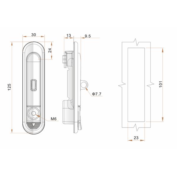 Zinc Electrical Cabinet Door Lock , High Security Door Locks With Swing Handle