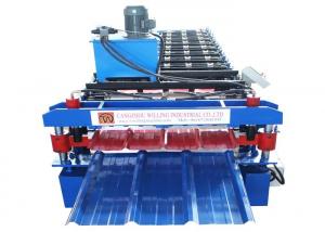 China Aluminum Roof Sheet Double Layer Roof Panel Roll Forming Machine PLC Control on sale