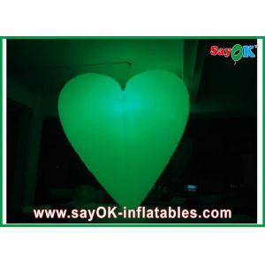 Party Decoration Inflatable Heart Diameter 2m With 12 Led Lighting Colors