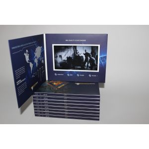 USB port Magnetic switch LCD video card , business LCD Video Brochure