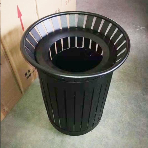 Outdoor Recycle Bin Waste Bin Round Stainless Steel Pedal Trash Can