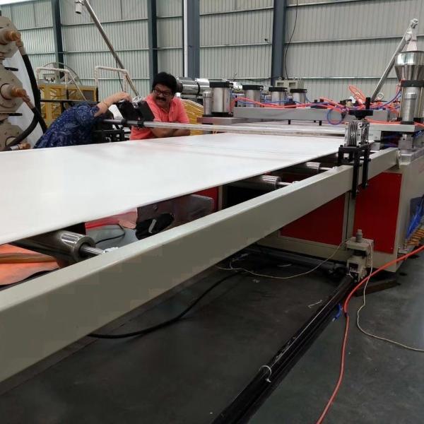 Quality WPC PVC Plastic Processed Foam Board Production Line with 6 M Calibration Table Length and Twin-Screw wholesale