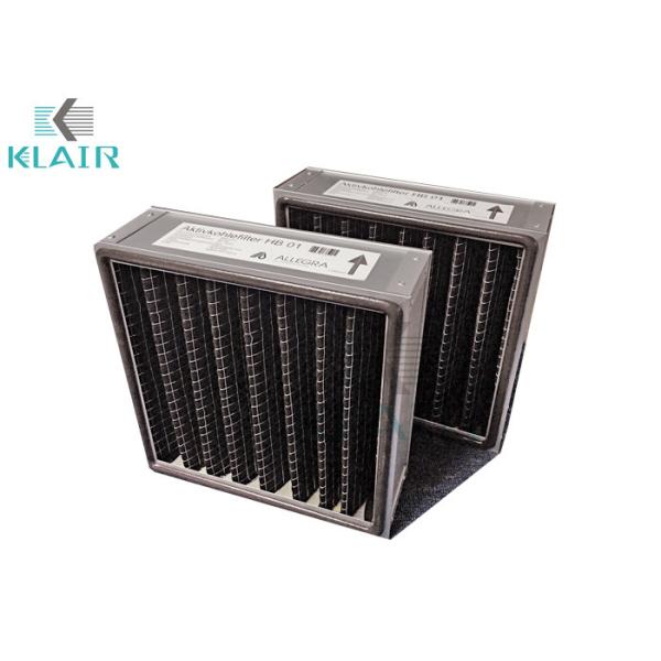 Quality 1" 2" 4" Available Pleated Panel Air Filters Black for Odor / Gas Filtration wholesale