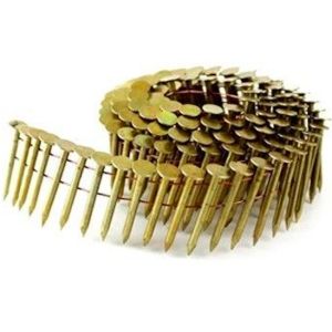 Electric Galvanized Smooth Shank Coil Roofing Nails 22mm 15 Degree Diamond Point