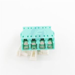 Quad Shuttered OM3 Fiber Optic Cable Adapter Lc Bulkhead Connector For CATV