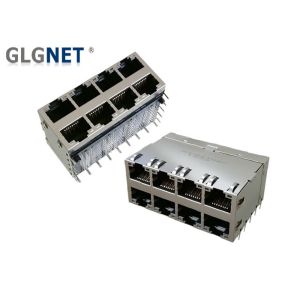 8P8C Shielded Integrated Magnetics RJ45 2 x 4 Ports For Work Station / Hubs