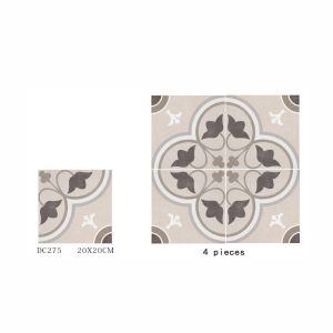 20x20cm Beige & Yellow Ceramic Rustic Tile for Floor and Wall