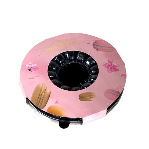 China 33 Pack Sushi Plastic Macaron Packaging Trays Macaron Box With Clear Lid on sale