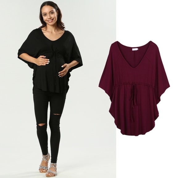 Quality Newest Design Women Top with Batwing Sleeves & Waistband wholesale