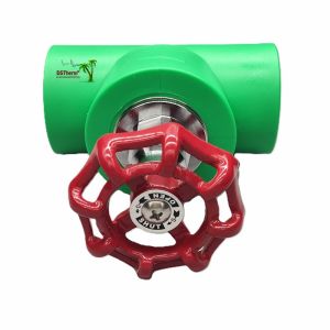 Black PPR Stop Valve With Chrome Plated / Brass Color Cartridge ISO 15784