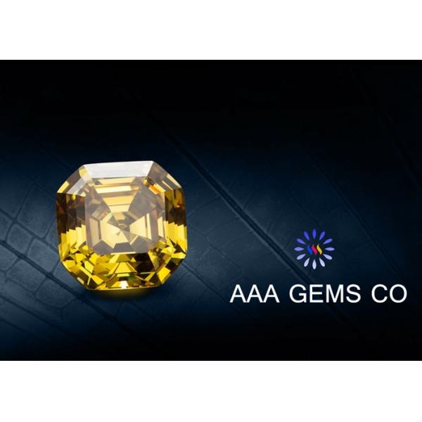 Quality VVS1 Colored Asscher Cut Moissanite 9mm Synthetic Moissanite Yellow wholesale