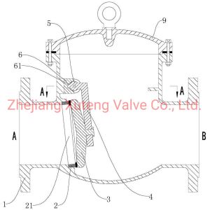 Carbon Steel Body Flange Swing Check Valve Pn16 H44W with Reversing Flow