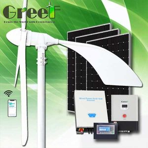 5KW Easy Residential Solar Hybrid Wind Turbine Off And On Grid System