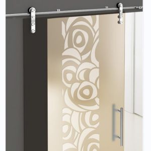 Frosted Tempered Glass Sliding Door Toughened With Hardware Kit