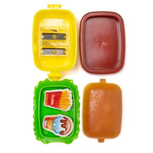 Baby Safe Cute Hamburger Double Hole Manual Pencil Sharpener