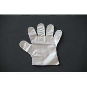China Polyethylene Food Grade Disposable Gloves Clear How Density Polyethylene Material on sale