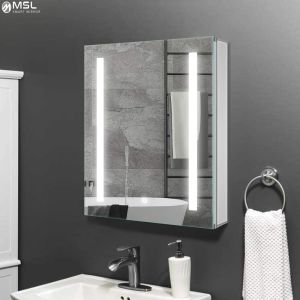 3000K - 6000K LED Illuminated Bathroom Cabinet Black Makeup Mirror Cabinet