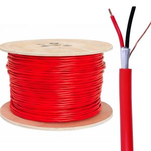 8 AWG 2/C Solid 100% Copper FPLR Riser Rated Shielded Fire Alarm Cable UL