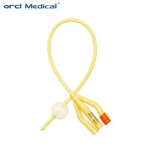 100% Latex Three Way Urinary Catheter , Silicone Coated Foley Catheter