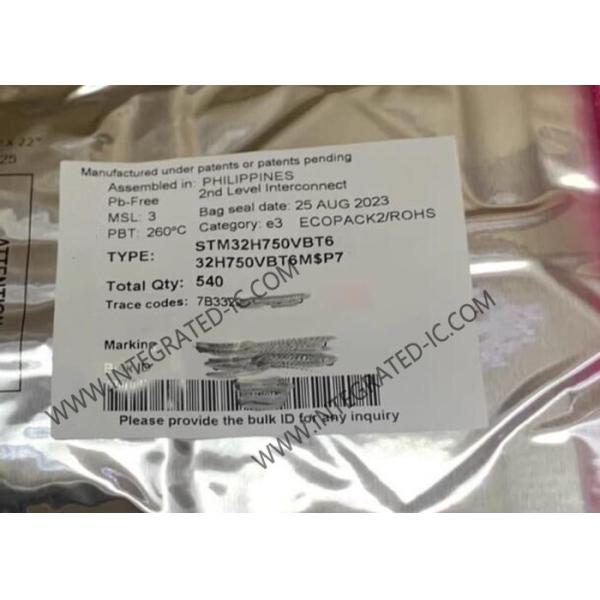 Quality 100-LQFP Package STM32H750VBT6 128KB Flash 1MB ARM Microcontrollers-MCU wholesale