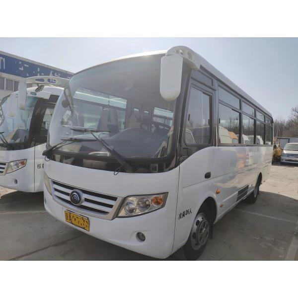 Used Short Bus Folding Door 26 Seats Front Engine Sliding Window 7 Meters Second