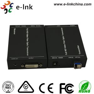China DVI Video to Fiber Converter : 1920*1080P, LC(SFP), OM3 Multimode Fiber, 300 meters on sale