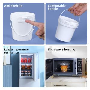 Reusable Sealing 5 Gallon Translucent Bucket PP Plastic Food Safe Oem