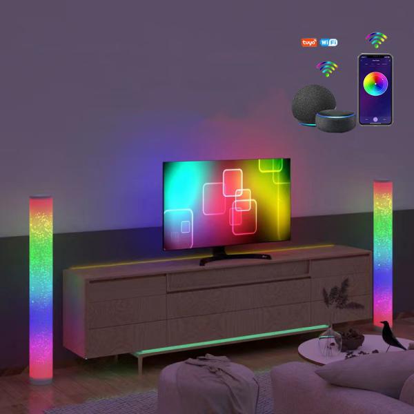 Quality Aluminum Dimmable RGB Corner Floor Lamp Smart App Control 16 Million Colors wholesale