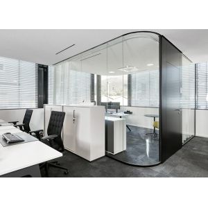 Frameless glass partition wall aluminum frame soundproof partition demountable