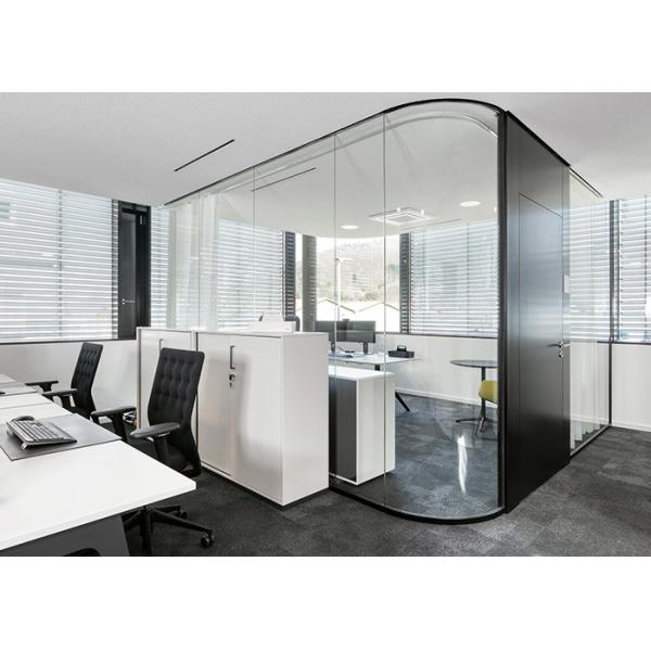 Frameless glass partition wall aluminum frame soundproof partition demountable
