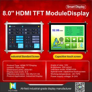 8 Inch 1024x768 TFT LCD Module with Capacitive Touch Screen
