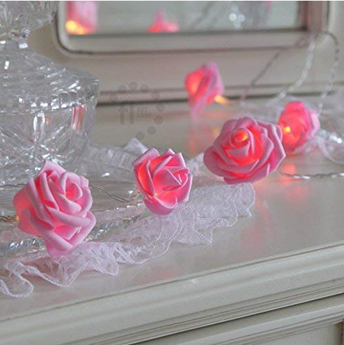 BO Valentine 's Rose LED String Lights Pink 7.2ft With Timer Remote Control 8 Modes