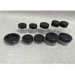 China Empty Sealable Plastic Jars , Black Cap Small Plastic Makeup Containers on sale