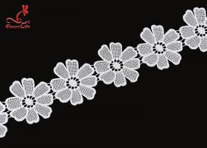 China Cheerslife New Arrival 5.3Cm Chemical Guipure Flower Water Soluble Embroidery Milk Yarn White Lace Trim Ribbon on sale