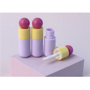 Purple 5ml Dome Lip Gloss Tube Custom logo Unique Large Brush Lip Glaze Bottle