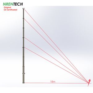 18m-400kg heavy duty payloads non-lockable pneumatic telescopic mast for antenna