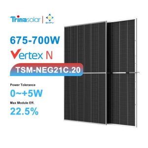 China Double Side Dual Glass 700W N-type Monocrystalline Solar Panel for Maximum Output on sale