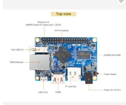 Quality UART 512MB Mini Single Board Computer 40 Pins Header H3 Quad Core wholesale