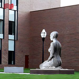 Modernistic Style Stainless Steel Figure Sculpture with Superb Combination Metal