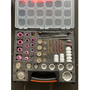 TIG Welding Torch Set with Gas Lens Alumina Nozzle Tungsten Electrode and Collet