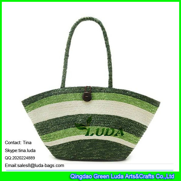 Quality LUDA striped wheat straw best beach bags cheap straw beach bags wholesale