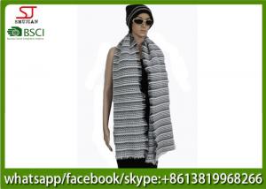 China 176g 180*60cm 100%Acrylic woven crochet stripe scarf poncho best price factory  keep warm fashion china supplying on sale