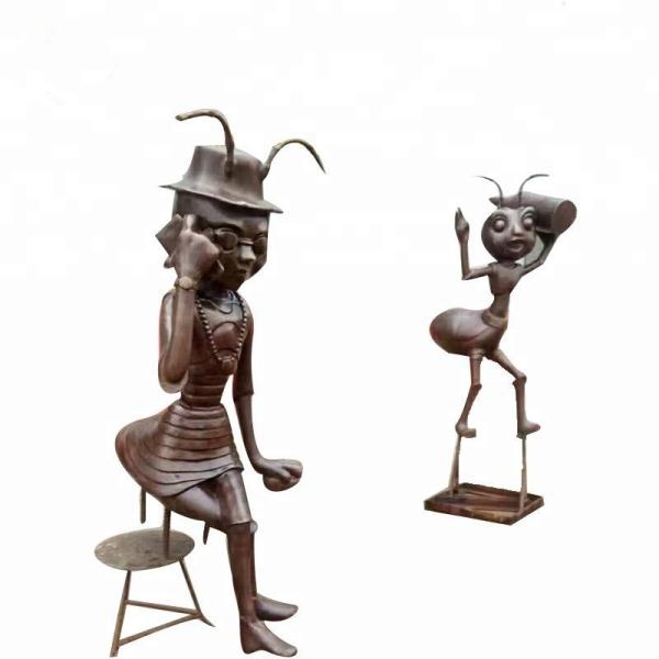 Quality Landscape Cast Iron Garden Animals Ornaments Exquisite Casting Technics wholesale