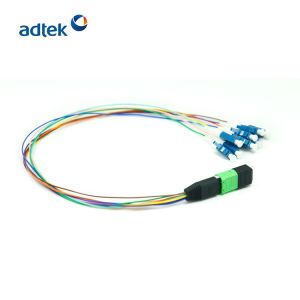 12 Cores Single Mode Fiber Optic Cable 3.0mm MPO To LC Fiber Cable Simplex