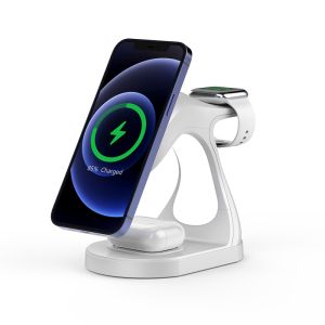 Night Light Wireless Charger Stand with Magnetic Absorption and LED Light for